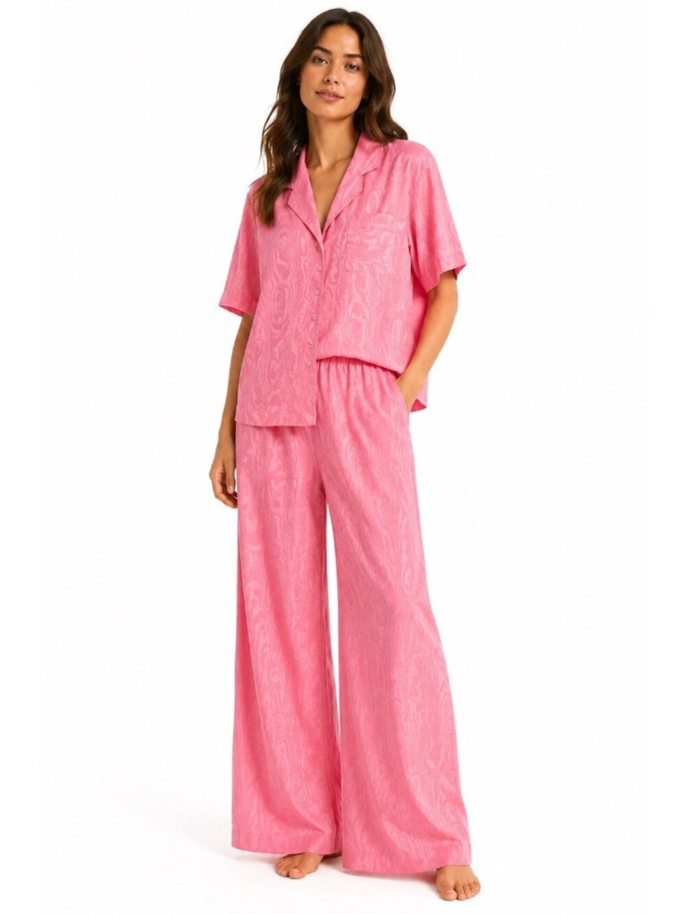 vintage 70s BARBIZON 2 piece pajama set pink M L loungwear sleepwear coquette